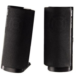 Hama Altavoz estéreo con conexión USB A y Jack de 3,5mm, control de volumen integrado, color negro.