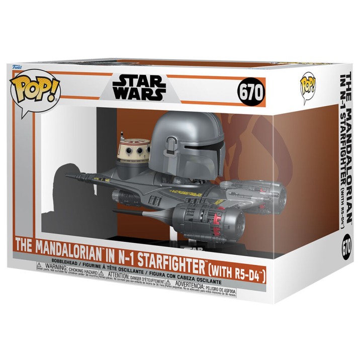Figura POP Rides Deluxe Star Wars Mandalorian 9 the Mandalorian in N-1 Starfighter