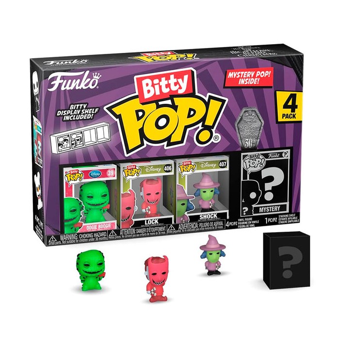 Blister 4 figuras Bitty POP Disney Pesadilla Antes de Navidad Oogie Boogie