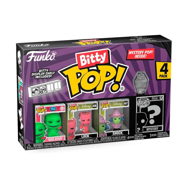 Blister 4 figuras Bitty POP Disney Pesadilla Antes de Navidad Oogie Boogie