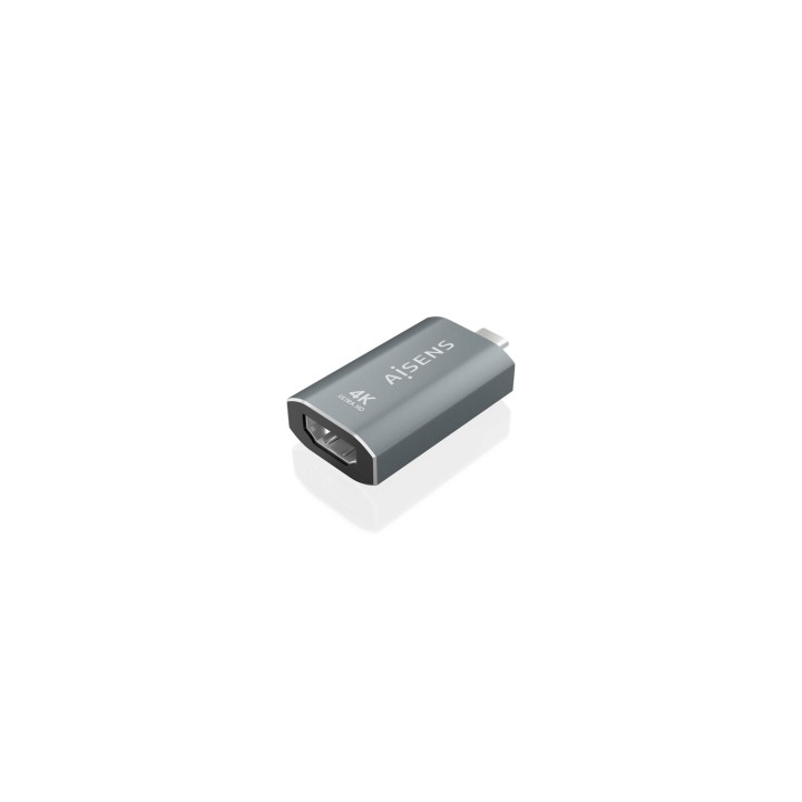 AISENS Adaptador Conversor Aluminio USB-C a HDMU 4K@60Hz, USB-C/M-HDMI/H, Gris