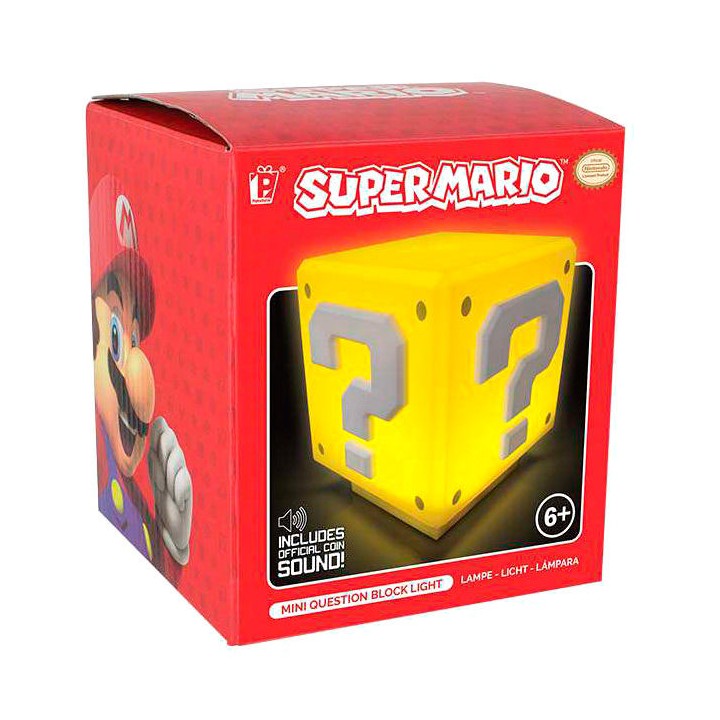 Lampara sonido Mini Question Block Super Mario Bros Nintendo