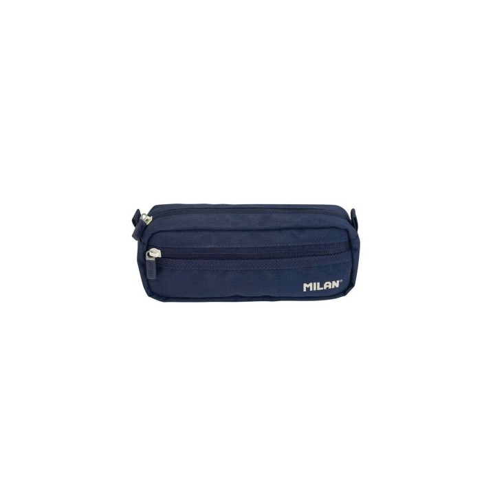 Milan Serie 1918 Estuche Portatodo Rectangular 2 Compartimentos - Tejido Resistente a las Roturas y Rasgaduras - Medidas