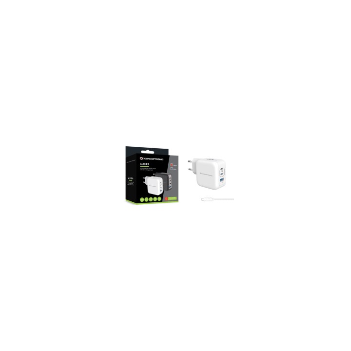 Conceptronic ALTHEA18W cargador de dispositivo móvil Universal Blanco Corriente alterna Carga rápida Interior