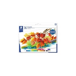 Staedtler Pasteles al Oleo 2420 Pack de 36 Ceras Blandas - Resistencia a la Rotura - Extremadamente Brillantes - Colores