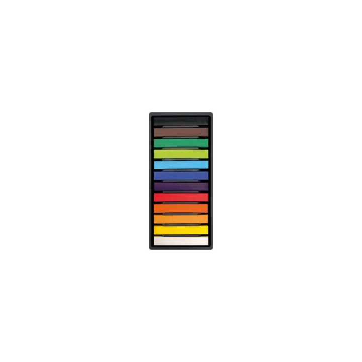Milan Art Pack de 12 Pasteles Blandos - Colores Intensos y Brillantes - Resistentes a la Luz - Mezclables - Colores Surtidos