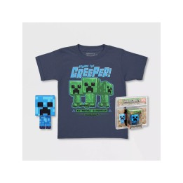 Pop & tee minecraft charged creeper funko + camiseta talla xl