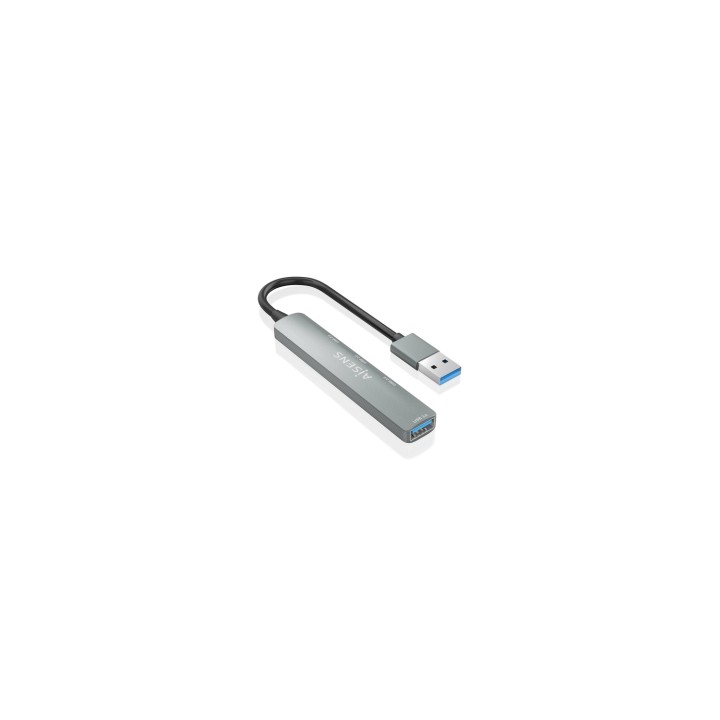 AISENS HUB USB 3.0 Aluminio, 1xUSB3.0 A/H+3xUSB2.0 A/H, Gris, 10cm
