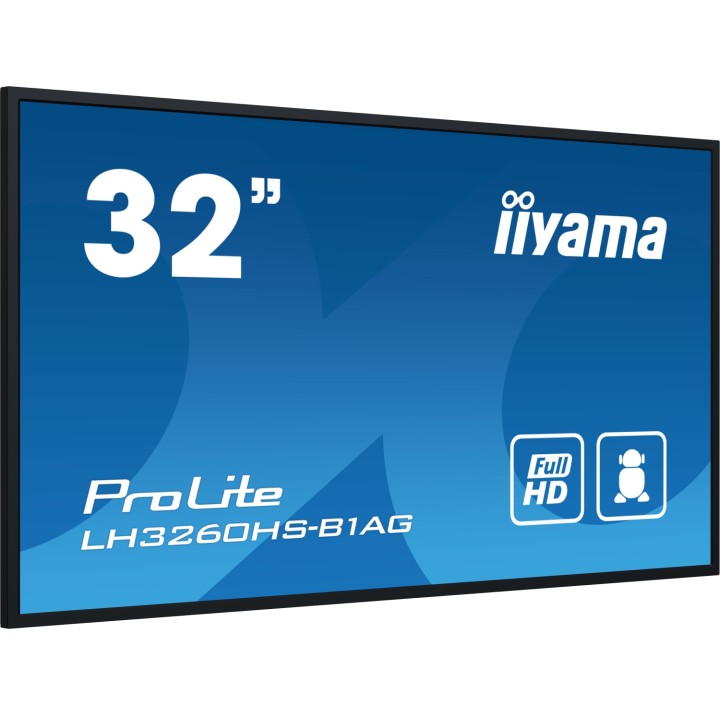 iiyama LH3260HS-B1AG pantalla de señalización Pizarra de caballete digital 80 cm (31.5") LED Wifi 500 cd / m² Full HD Negro