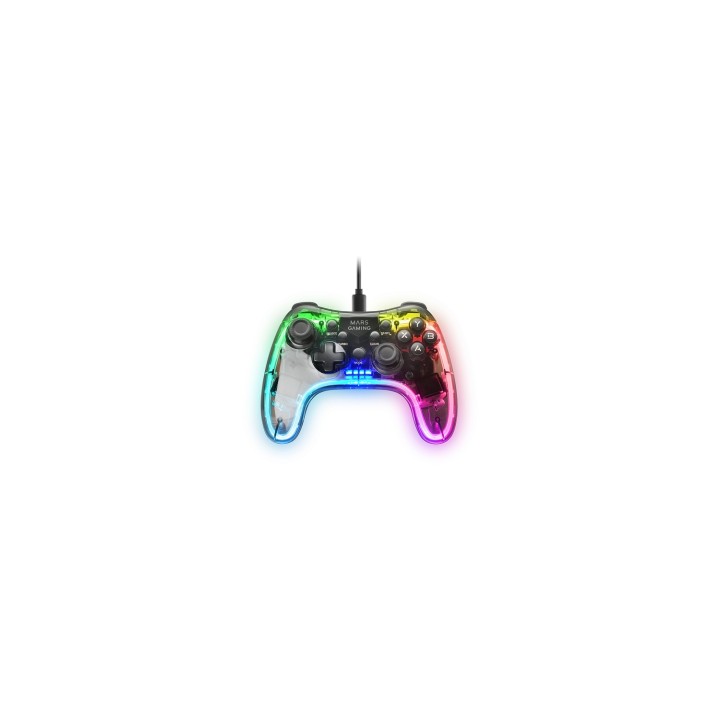 Mars Gaming MGPC mando y volante Transparente USB Gamepad Android, MAC, Nintendo Switch, PC, Playstation 3