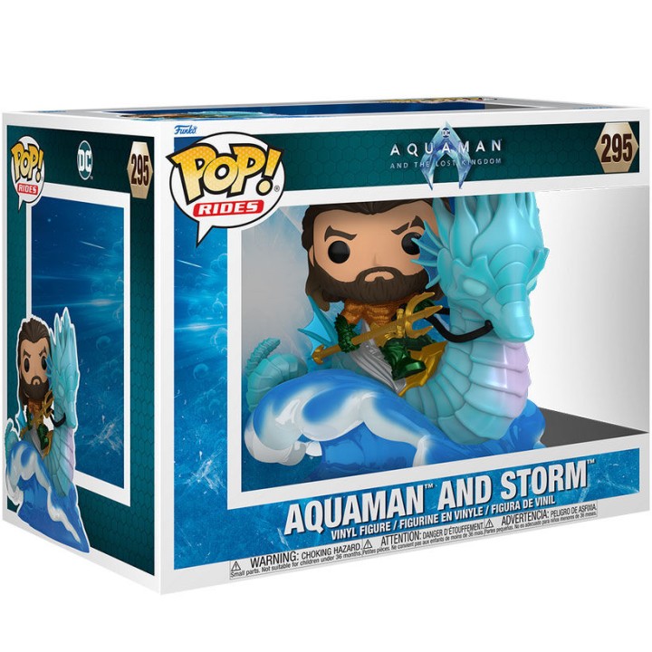 Figura POP Rides Deluxe DC Comics Aquaman y el Reino Perdido Aquaman on Storm
