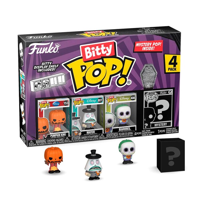 Blister 4 figuras Bitty POP Disney Pesadilla Antes de Navidad Pumpkin King