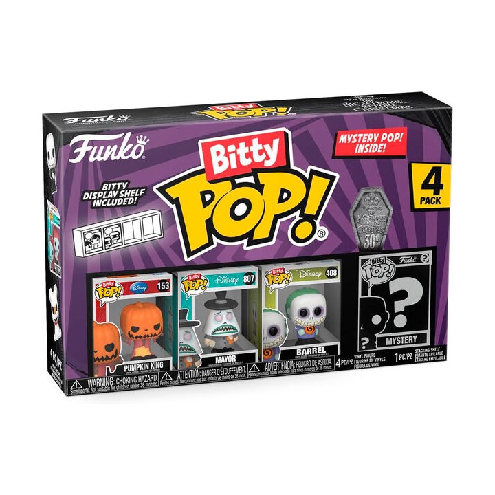 Blister 4 figuras Bitty POP Disney Pesadilla Antes de Navidad Pumpkin King