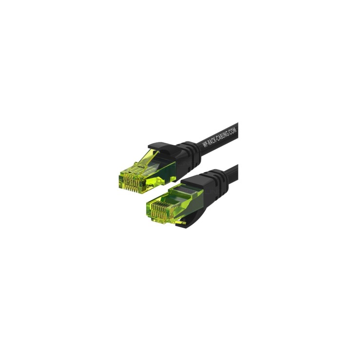 WP WPC-PAT-6AU005BL cable de red Negro, Verde 0,5 m Cat6a U/UTP (UTP)