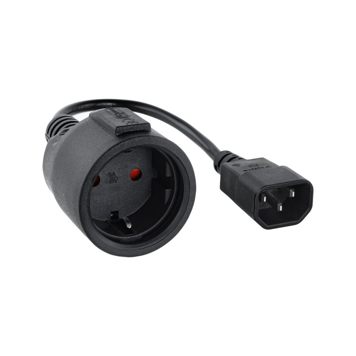 Nanocable Cable Adaptador C14/M a CEE7/H, 16A, 50 cm