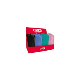 Enri Expositor de 20 Estuches Portatodo con 3 Compartimentos - Cierres de Cremallera - Fabricado en Poliester - Colores Surtidos