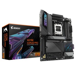 GIGABYTE X870E AORUS PRO Placa Base - Compatible con CPUs AMD Ryzen 9000, 16+2+2 fases VRM digitales, hasta 8000MHz DDR5 (OC),