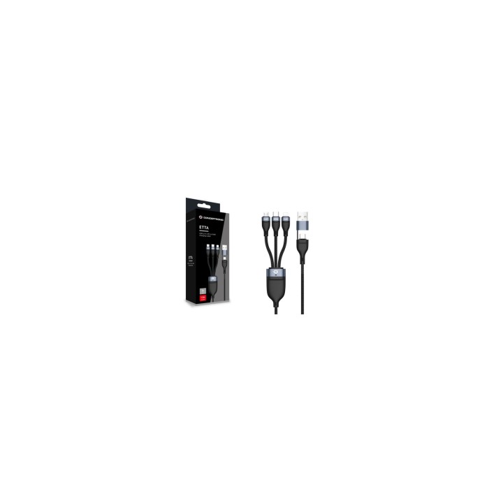 Conceptronic ETTA05B15 cable USB USB 2.0 1,5 m USB C USB C/Micro-USB B/Lightning Negro