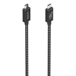 AISENS Cable USB4 Gen3x2 Aluminio 40Gbps 8K@60Hz 5A 48V 240W E-Mark, Tipo USB-C/M-USB-C/M, Negro, 1.5m