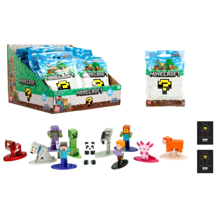 Figura sobre sorpresa metalfigs Minecraft 4cm surtido