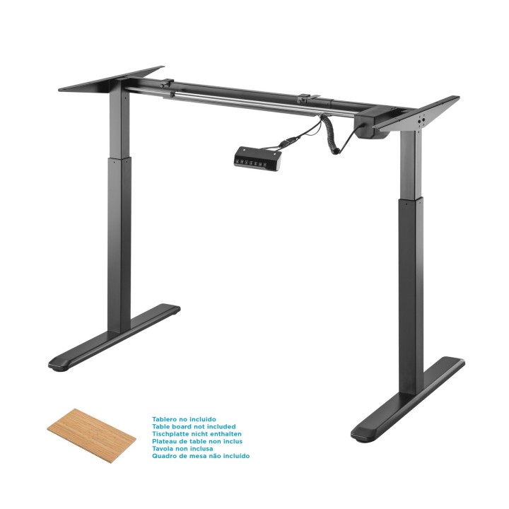 AISENS Bastidor De Escritorio Motorizado, Altura Ajustable Con Panel De Control, 80kg, Negro