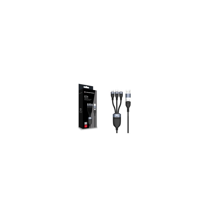 Conceptronic ETTA06B15 cable USB USB 2.0 1,5 m USB C USB C/Micro-USB B/Lightning Negro
