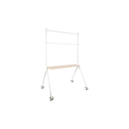 TooQ iLOVE Soporte de Suelo con Ruedas para Pantalla 49"-80", Blanco y Haya