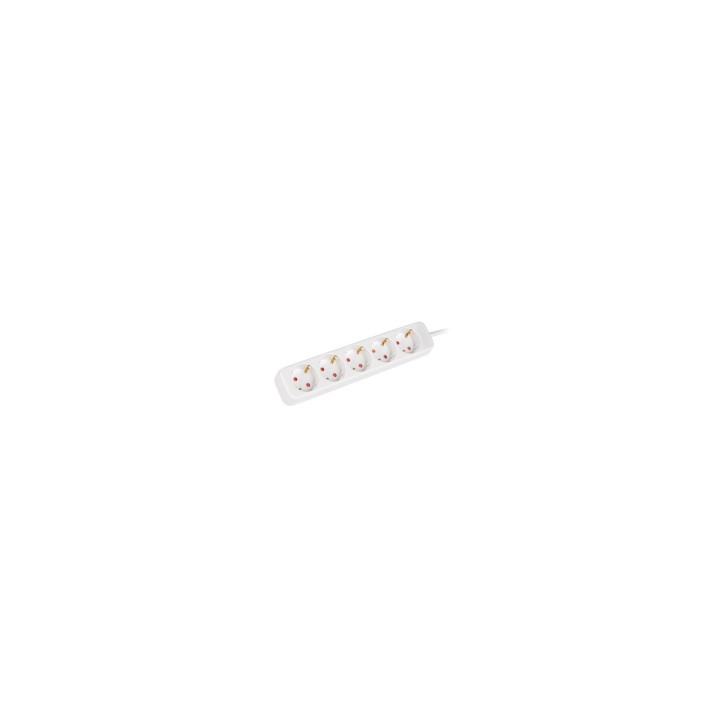 Lanberg PS0-05F-0300-W base múltiple 3 m 5 salidas AC Interior Blanco