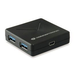 Conceptronic HUBBIES02B hub de interfaz USB 3.2 Gen 1 (3.1 Gen 1) Mini-B 5000 Mbit/s Negro