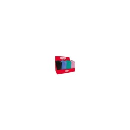 Enri Expositor de 20 Estuches de Silicona - Cierre de Cremallera - Asa de Transporte - Colores Negro, Verde Azulado, Azul y Rosa