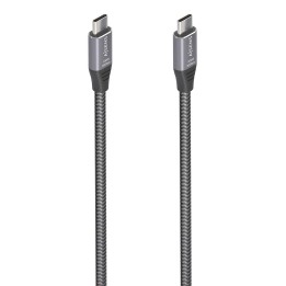 AISENS Cable USB 3.2 Gen2x2 Aluminio 20Gbps 8K@30Hz 5A 100W E-Mark, Tipo USB-C/M-USB-C/M, Gris, 3.0m