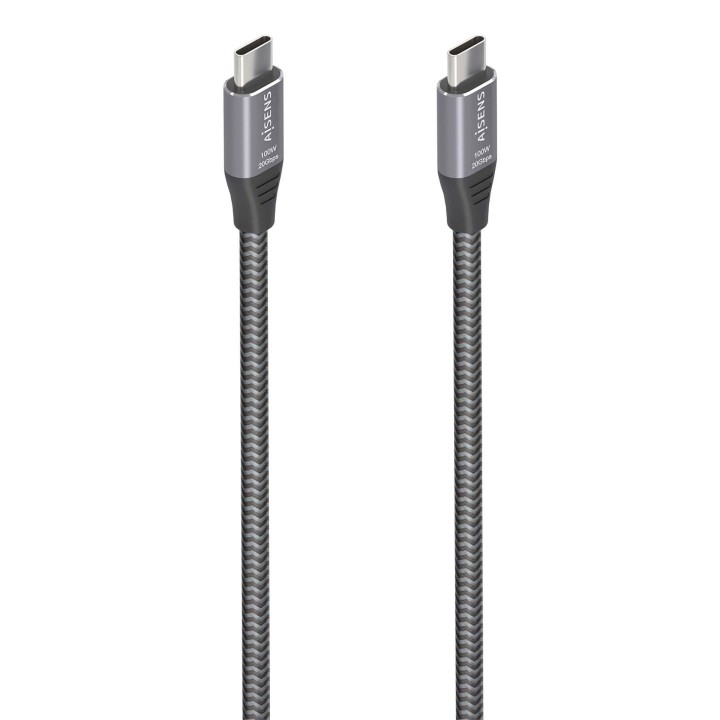 AISENS Cable USB 3.2 Gen2x2 Aluminio 20Gbps 8K@30Hz 5A 100W E-Mark, Tipo USB-C/M-USB-C/M, Gris, 3.0m