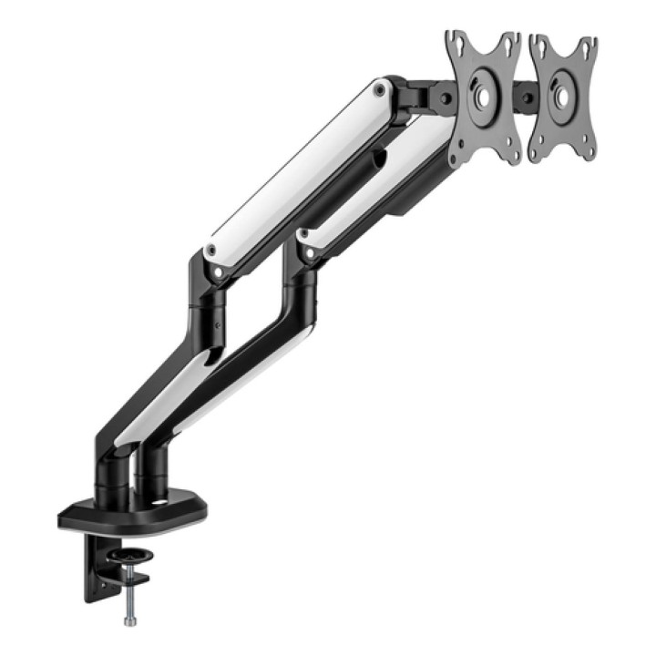 AISENS Soporte De Mesa RGB Gaming Contrapeso Giratorio E Inclinable Para Monitor/TV 9kg (3 Pivotes, 2 Brazos) De 17-32,