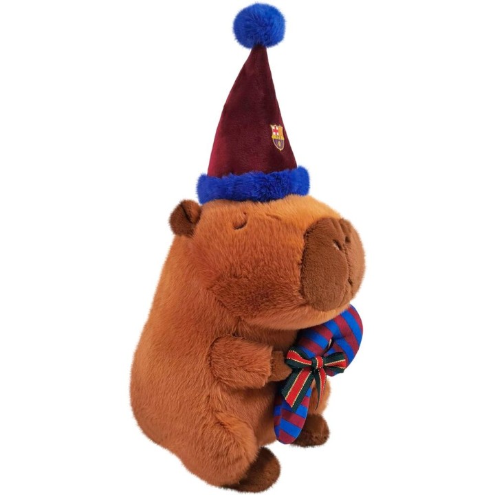 Peluche capibara gorro de papa noel FC Barcelona 35cm