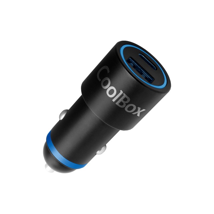 CoolBox COO-CUC-48CA cargador de dispositivo móvil Universal Negro, Azul Encendedor de cigarrillos Carga rápida Auto, Interior