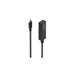 AISENS Cable USB 3.2 Gen1x1 prolongador con Amplificador, USB-C/M-USB-C/H, Negro, 5.0m