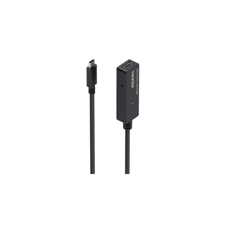 AISENS Cable USB 3.2 Gen1x1 prolongador con Amplificador, USB-C/M-USB-C/H, Negro, 5.0m