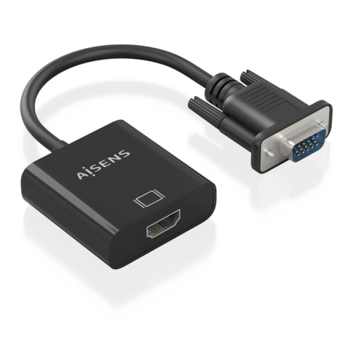 AISENS Cable conversor SVGA+Audio a HDMI, SVGA/M+Jack 3.5/H+USB MicroB/H-HDMI A/H, Negro, 20cm