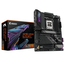 GIGABYTE X870E AORUS ELITE WIFI7 Placa Base - Compatible con CPUs AMD Ryzen 9000, 16+2+2 fases VRM digitales, hasta 8000Hz DDR5