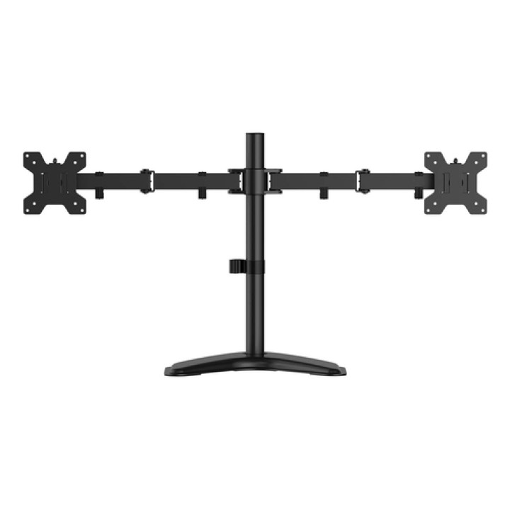 AISENS Soporte de mesa con peana eco giratorio e inclinable para monitor/TV 10kg (3 Pivotes, 2 Brazos) de 17-32, Negro
