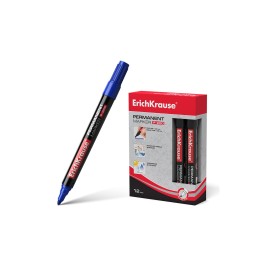 ErichKrause P-200 marcador permanente Punta redonda Azul 12 pieza(s)