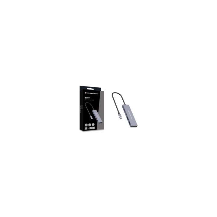 Conceptronic HUBBIES13G hub de interfaz USB 3.2 Gen 2 (3.1 Gen 2) Type-C 10000 Mbit/s Gris
