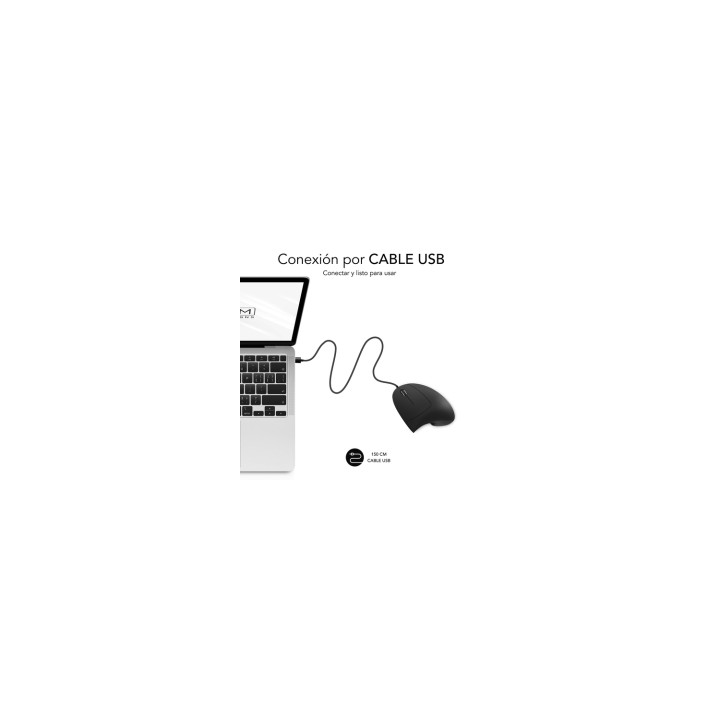 SUBBLIM Ratón GLIDE VERTICAL ERGO WIRED MOUSE BLACK