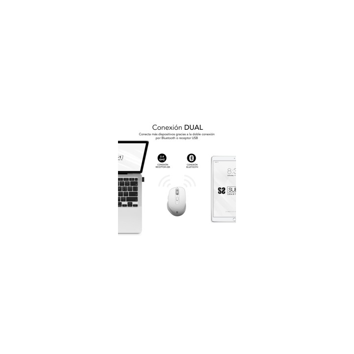 SUBBLIM Ratón CURVE ERGO DUAL MOUSE BATTERY BLACK