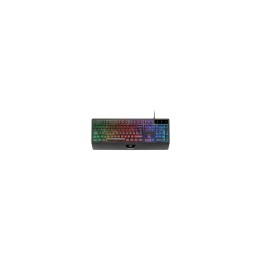 Mars Gaming MK124, Teclado Ergonómico H-Mech, Reposamuñecas Integrado, Iluminación FRGB Rainbow, Teclado Gaming Antighosting