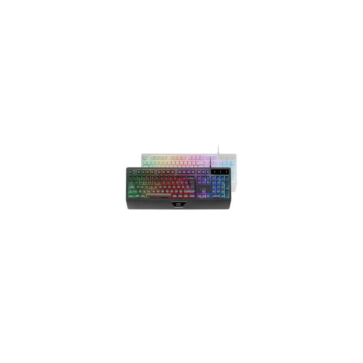 Mars Gaming MK124, Teclado Ergonómico H-Mech, Reposamuñecas Integrado, Iluminación FRGB Rainbow, Teclado Gaming Antighosting