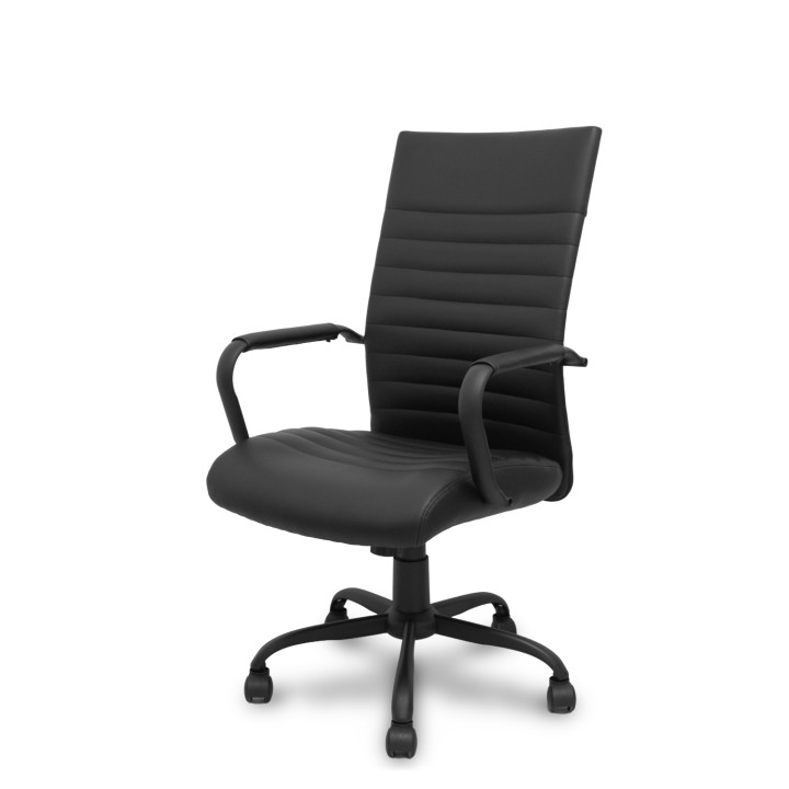 Piqueras y Crespo Sillón Opti527 basculante similpiel negro base metálica negra