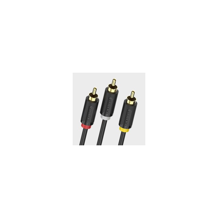 Vention Cable Estéreo BCABH/ 3x RCA Macho - 3x RCA Macho/ 2m/ Negro