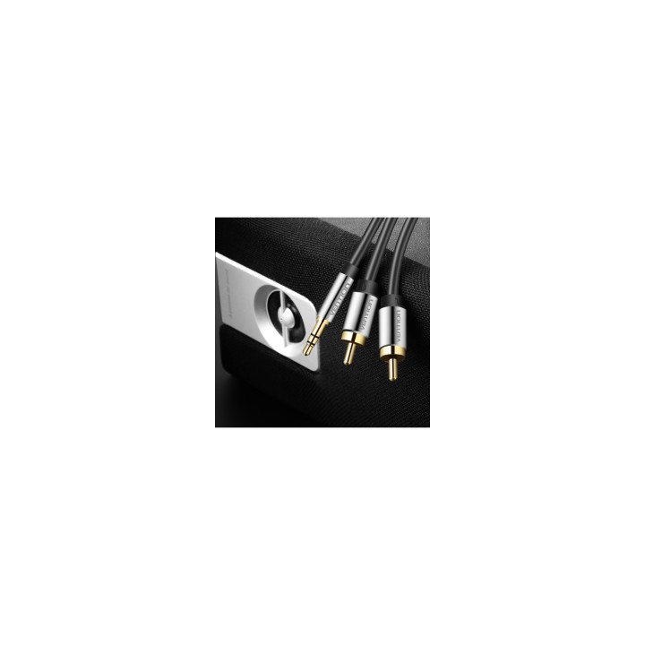 Vention Cable Estéreo BCFBF/ Jack 3.5 Macho - 2x RCA Macho/ 1m/ Negro