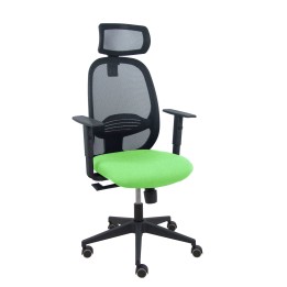 Piqueras y Crespo Silla Cilanco negra malla negra asiento bali pistacho brazo regulable cabecero regulable